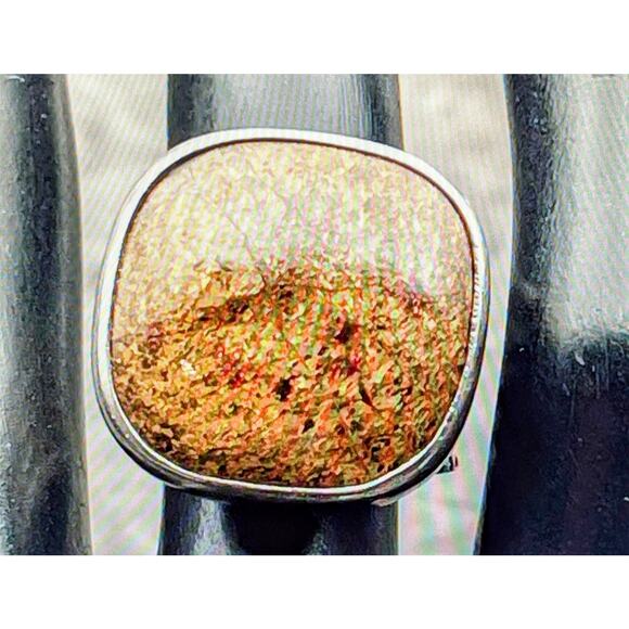 Silpada 925 Sterling Silver Wide Band Bronzite Stone Ring Size 5 - 1.4g - Picture 5 of 11